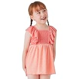 [ever closet] ワンピース 水着 セパレートタイプ キッズ 子供 女の子 スイムウェア フリル [ オレンジ2 130 ] かわいい おしゃれ 夏 プール 海 子供服 キッズ服 エバークローゼット