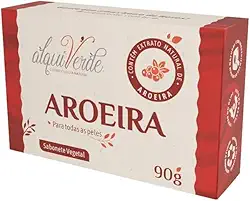 Kit com 3 Unidades Sabonete Vegetal Alquiverde de Aroeira em Barra 90g Cada – Limpeza Natural, Cuidados Íntimos, Antisséptico e Cicatrizante para Pele