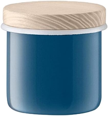 LSA International Utility Container and Ash Lid, Enamel, Juniper Blue, 9 cm