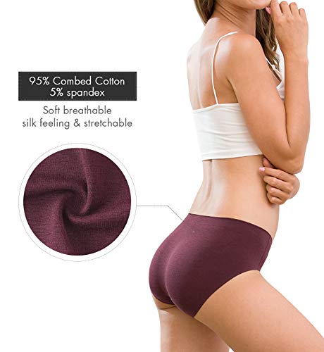 Altheanray Womens Underwear Cotton Seamless Soft Hipster Panties Ladies Mid Rise Bikini4