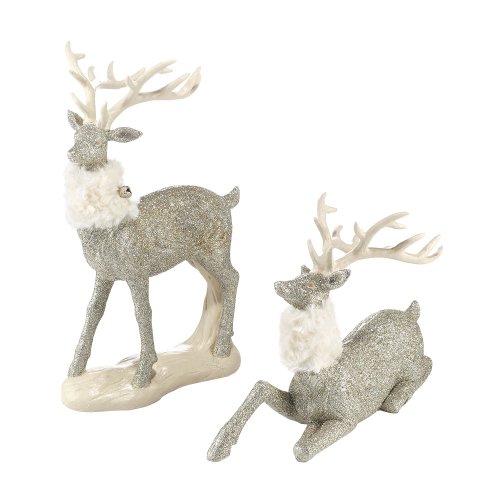 Department 56 Snowbabies Glittered Reindeer Pair Figurine, 13 inch