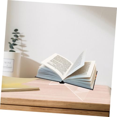 Soporte libros lectura acrílico contra fatiga cervical, atril compacto transparente en X 4