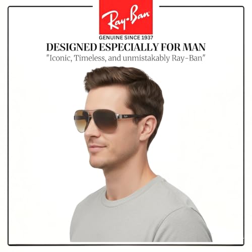 Image of Ray-Ban RB3386 Pilot Shaped Sunglasses for Men with Official RAYBAN Eyewear Kit