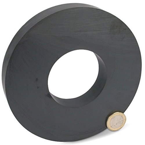 Aimant Anneau magnétique en céramique - Ø140 x Ø63 x 17mm Ferrite Y30 - Force d'adhérence 19 kg - Aimants d'anneau en céramique