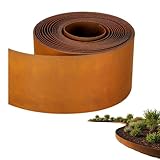 Cortenstahl Rasenkante: 15m x 15cm x 0,3mm Cortenstahl Beeteinfassung, Rasenkante Metall für Außenbereich, Gartengestaltung, Beetabgrenzung, Rasenhalterung Robust Wetterfest