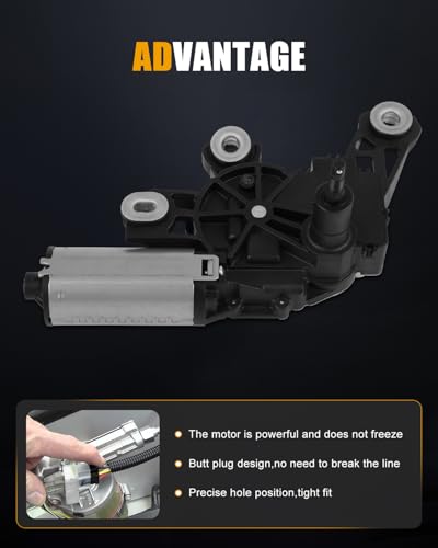 Image of ROADFAR Rear Windshield Wiper Motor Replacement for 2001-2005 for for Allroad,2001 for for S4,2002-2004 for for S6 3B9955711A,3B9955711B,3B9955711C Wiper Motor 4 Pins