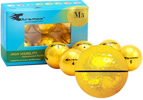 Chromax Metallic Gold AlignXL Personalized M5 Golf Balls - 6-Pack