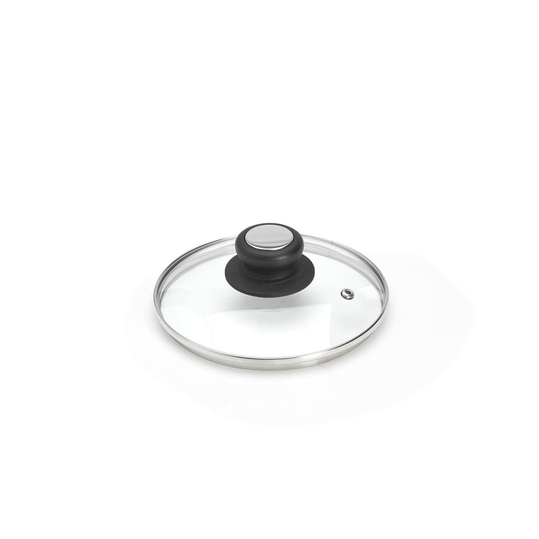 DE BUYER -​4112.16 -​couvercle verre bouton bak./​inox ø 16cm, Blanc