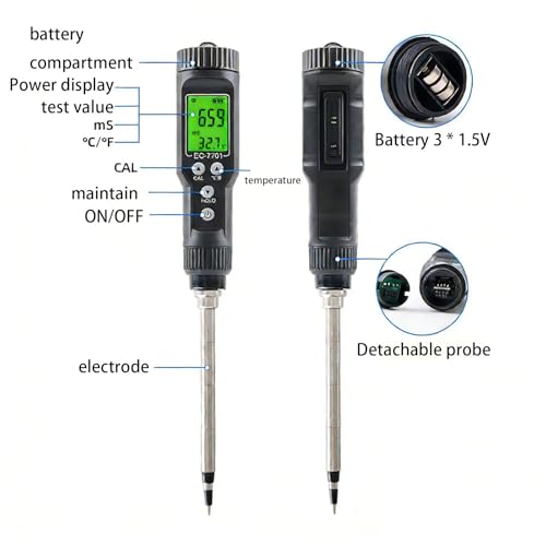 Compteur de conductivité électrique du sol portable pour corriger le manque de nutriments - 4