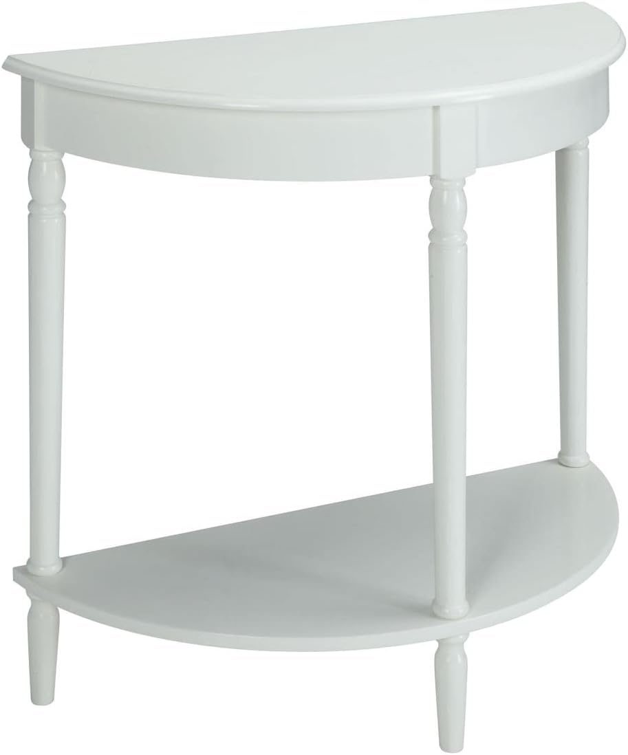 French Country Half-Round Entryway Table with Shelf