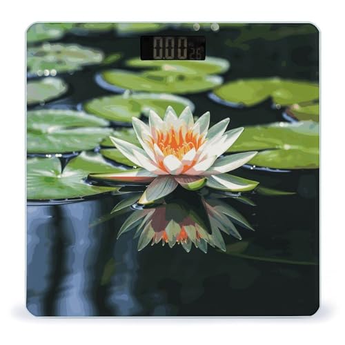 Báscula digital de baño con pantalla LED clara, vidrio templado miniatura 1