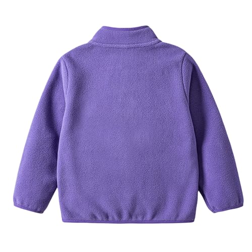 Image of Toddler Boys Girls Fleece Jacket Lightweight Fall Spring 2-12 Years | Soft Anti-Pilling Fleece, Easy Zip-Up, Hand-Warm Pockets, Windproof Stand Collar, Wear Alone or as Layer, Ideal for School