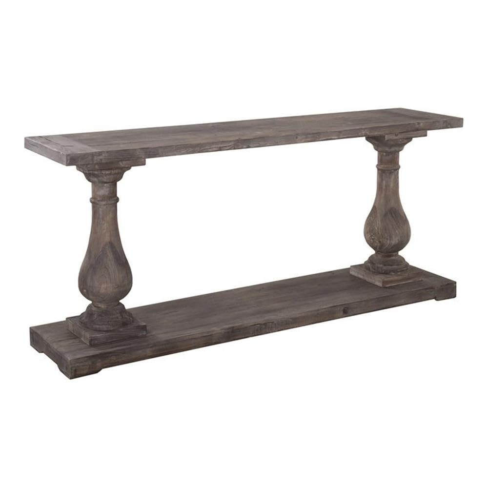 (INCOMPLETE, ONLY CONSOLE TABLE BASE) Kosas Home Carolina Console Tables, Rustic Brown Finish