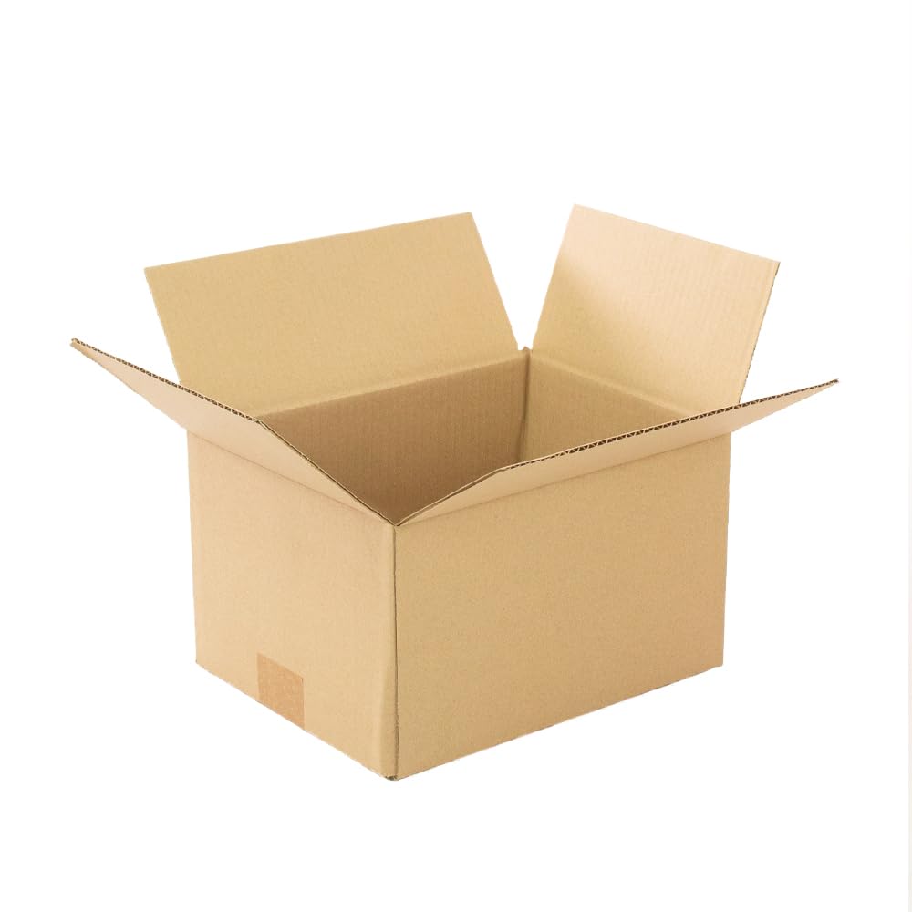 Opakowanie 25 kartonów ze wzmocnionego kartonu o wymiarach 25 x 20 x 15 cm i prostym K, wyprodukowane w Hiszpanii z kartonu pochodzącego z recyklingu, wytrzymałe do wysyłki, przechowywania i