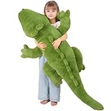 FFxiong 60 Inch Green Giant Long Crocodile Plush Stuffed Animal Toy Soft Body Pillow Cute Large Big Alligator Plushies,Gift for Adults Kids Girl Boy Birthday Valentines