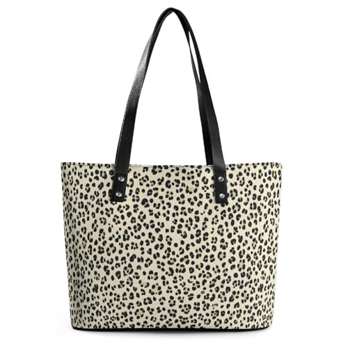 Leopard Pattern Print Women's Leather Handbag Shoulder Bag Tote Purse Bags for Shopping Travel