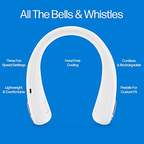 Arctic Air Freedom Personal Air Cooler - Portable 3-Speed Neck Fan, Hands-Free Wearable Design, Lightweight, Cordless And Rechargeable #TOP3