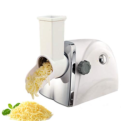 APOE Electric Cheese Grater Machine, Rotary Cheese Grater Stainless Steel, Multifunctional Electric Grater for Cheese and Vegetables, Cheese Shredder with 3 Detachable Drum Blades