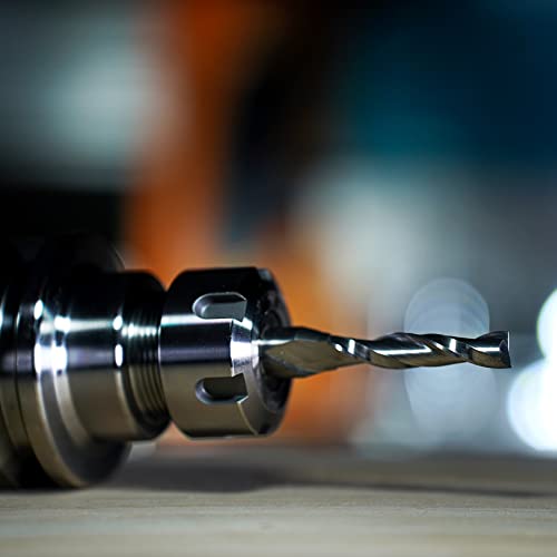 Spetool Spiral Router Bits With Upcut 3/8 Inch Cutting Diameter, 4 Inch Extra Long Hrc55 Solid Carbide Cnc End Mill For Wood Small Cut, Carving #TOP5