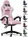 bigzzia Sedia da Gaming, Ergonomica, Per Gamer, con Cuscino Lombare e Poggiatesta, Regolabile in Altezza, Sedia Per Computer, Per Ufficio (Rosa) immagine