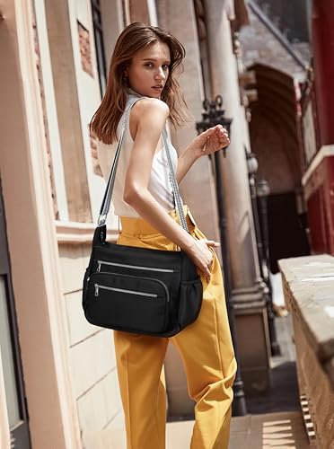 Image of Crossbody Bag for Women, Large Lightweight Nylon Shoulder Purse for Travel | Trendy Crossbody Purse with Roomy Multi-Pocket Design, Large Capacity, Waterproof for Everyday Use, Shopping, Work & Weekend