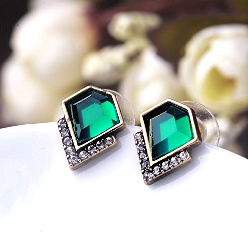 AILUOR Vintage Style Emerald Green Rhinestone Earrings, Fashion Art Deco Antique Wedding Bridal Prom Stud Earrings Hook Chandelier Dangle Earrings Jewelry for Women3