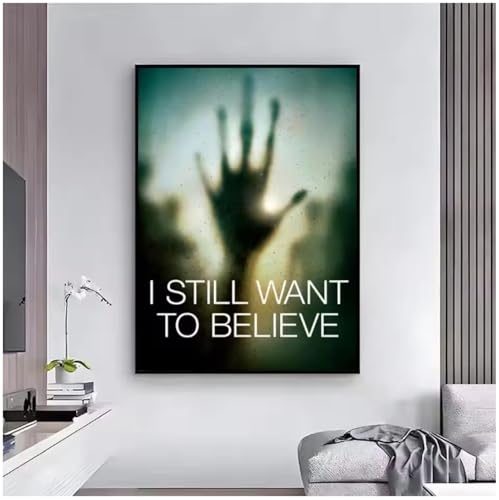 Affiche vintage X-Files idée cadeau poster toile rétro pour cinéphile