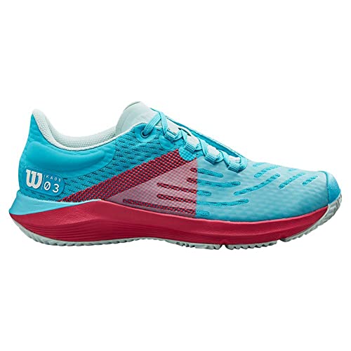 WILSON Juniors` KAOS 3.0 Tennis Shoes Scuba Blue and Love Potion3