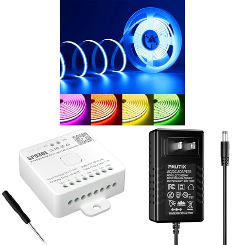 Tira LED RGB COB con Controlador Bluetooth y Adaptador 24V miniatura 1
