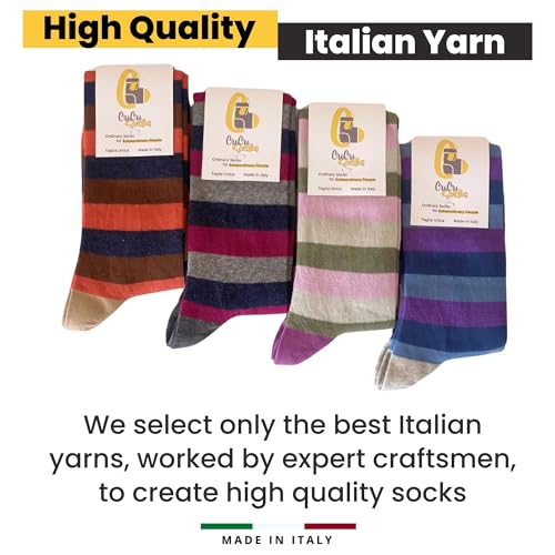 Image of Cotton Knee High Socks for Women Made in Italy, Long Socks for Women (One Size Fits All) Women Dress Socks