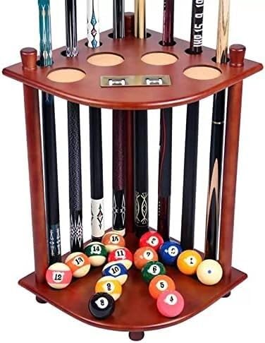 8 Holes Billiard Table Cue Rack Floor Wooden Storage Box For Room Scorer(C)