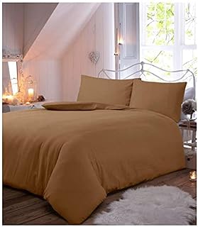 GC GAVENO CAVAILIA Elegant Hotel Quality Duvet Cover Set Plain Latte Double Quilt Sets With Pillow Cases, 3 Pieces, Flannel Bedding