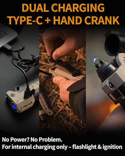 sayram Pocket Knife Flashlight Kydex Combo, Rechargeable Flashlight with Knife, EDC Flashlight Survival Knife Multitool with Pulse Ignition for Outdoor Survival (Black) - Image 5