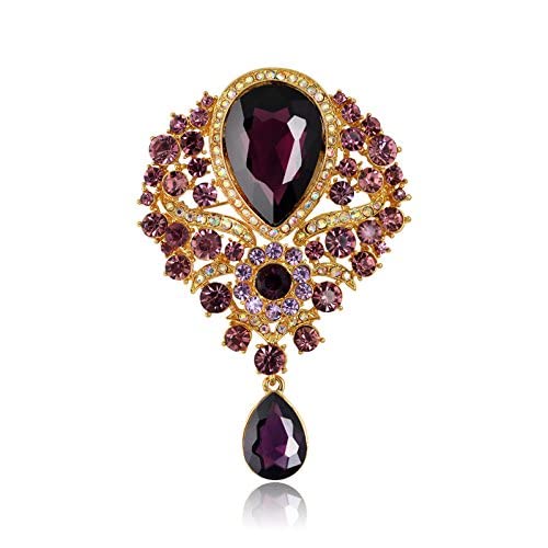 Broche de Mujer, Broche de aleación, Broche Colgante de Cristal para Mujer, Accesorios de Pin, Accesorios de Ropa Exterior, Hebilla, Broches exquisitos