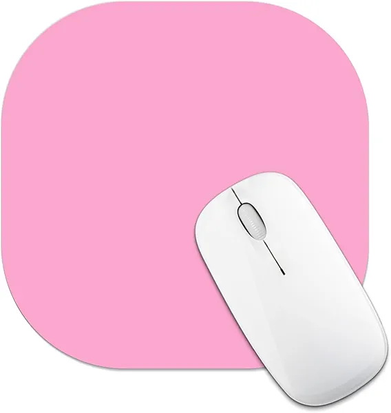 Mouse Pad, Square Small Mouse Mat Pink, Non-Slip Mini Mousepads Cute Washable, Rubber Mouse Pads Portable 18cm x 18cm for Travel Working Home Desk Organiser
