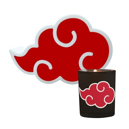 ABYSTYLE Naruto Shippuden Nighttime Reading Pack: Akatsuki 3D Portable Led Lamp and Candle 30 Hours Burning Anime Manga Gift