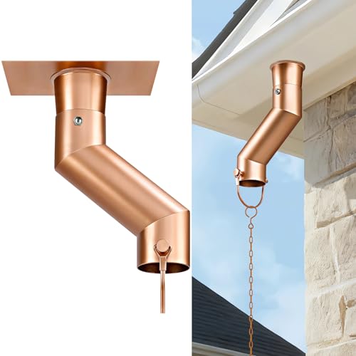 Tfro & Cile Rain Chain Gutter Adapter Gold Installation Suit for Gutter Downspout Outlet