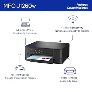 Brother Work Smart 1260 Wireless Colour Inkjet Printer, All-in-One Printer for Home Use, Copier and Scanner with Starter Cartridges (MFC-J1260W use LC501 Series Ink)