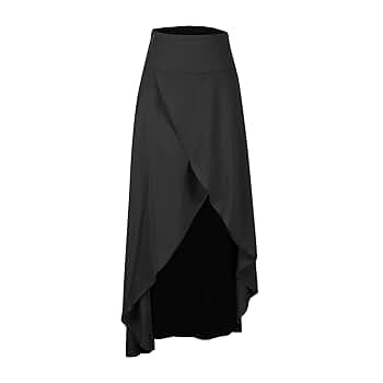 Amazon.com: Womens Reffle Hem Drape Maxi Skirts Summer