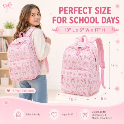 Image of BTOOP School Backpack for Teens Large Cute Bookbag Lightweight 15.6 inch Laptop Bag for Girls Women Casual High School College