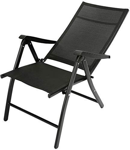 WOTZOV Foldable Adjustable Recliner Lightweight And Portable Zero-Recliner Sun Lounger Chair For Garden, Beach, And Camping, Support 400Lbs，Black Black