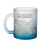 Parfait pour offrir en cadeau Fabulous Mug en Verre Bleu - Calvados 14 Département Caen Carte Ancienne Normandie