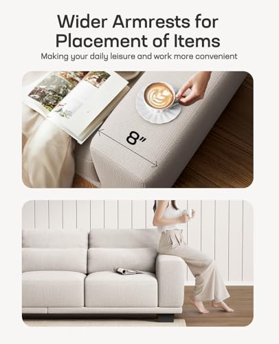 Marsail 89-Inch Linen Sofa for Compact Living - Image 4