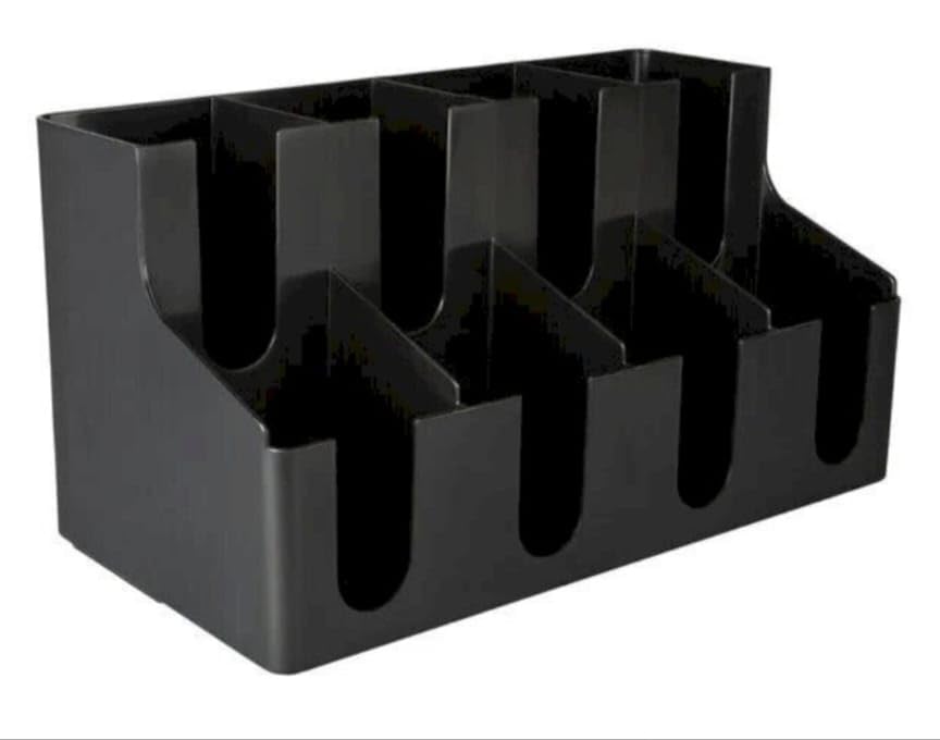 Shoppers Hub PNQ 41x21x22cm Black ABS 8 Slot Cup Glass Holder Caddy Organiser for Ideal Heavy Duty Use in Hotels, Restaurants, Cafes, Bars and Other Commercial Places.