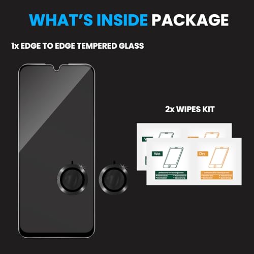 Image of ArmourPro Edge to Edge Tempered Glass for Nothing CMF Phone (2) Pro with Black Camera Ring Guard, 9H Screen Protector, Anti-Scratch, Anti-Fingerprint, Bubble-Free Installation Kit
