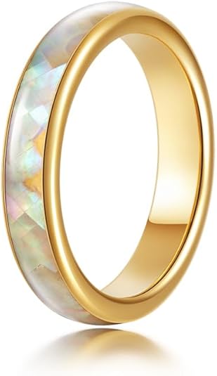 4mm Opal Tungsten Wedding Band