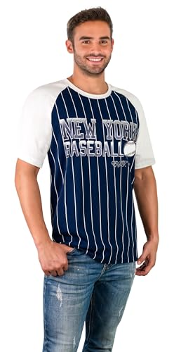 Camiseta raglán de béisbol de rayas para tus fines de semana de relax en azul marino 2