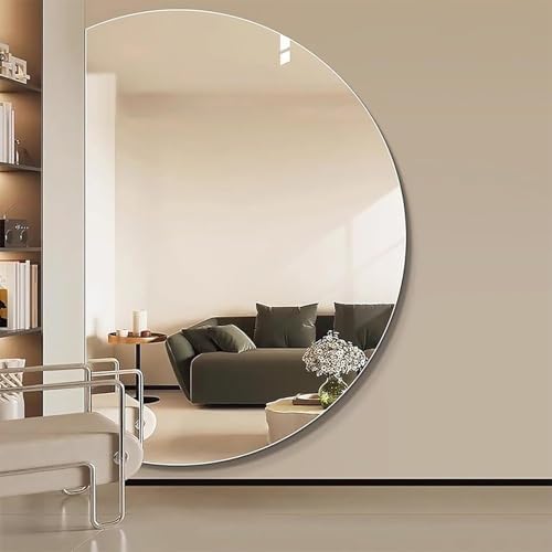 Modern Half Circle LED Bathroom Mirror - Anti-Fog, Explosion-Proof, Touch Switch, Tri-Color Light, Available in 35" to 51" Sizes (Rightcut, 39"x28")