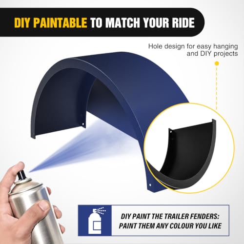 Image of Nilight Round Trailer Fenders Single Axle Mud Guards 14 to 16 in Wheels
