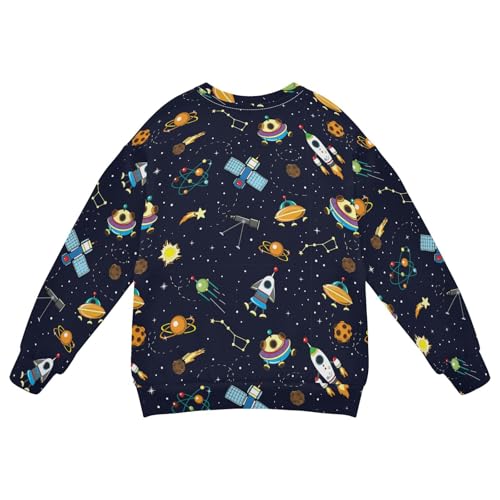 Wusikd Space Boy Girl Sweatshirt Toddler Crewneck Dark Pullover Sweater Long Sleeve Clothes 5T Multi2